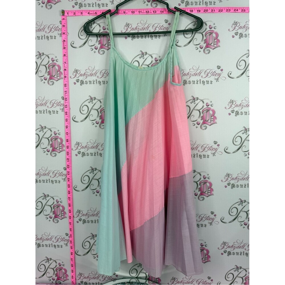 Vanity Fair EATON dress cotton candy Mint, Pink & Lavender Colorblock Slip Dress